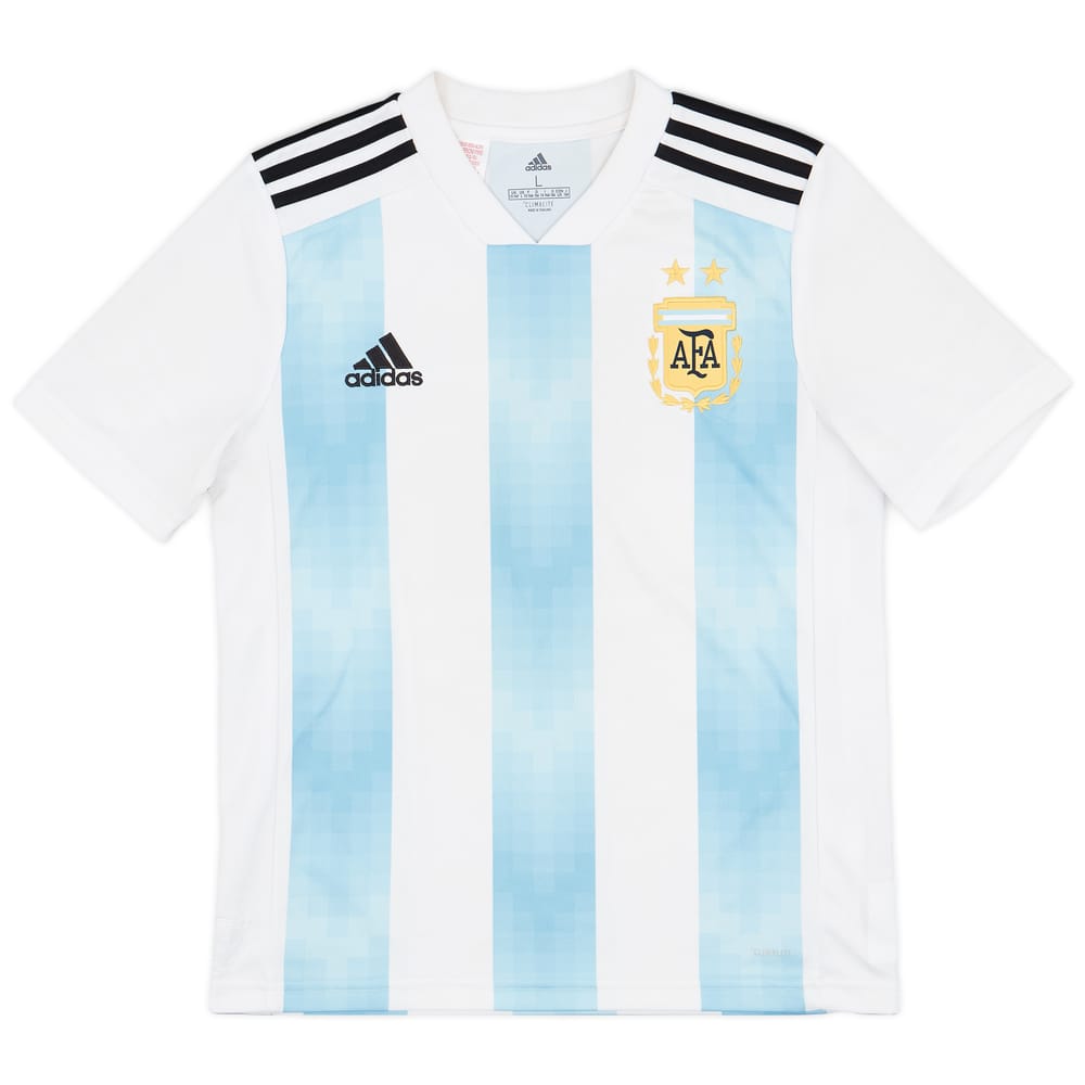 2018-19 Argentina Home Shirt - 8/10 - (L.Boys)