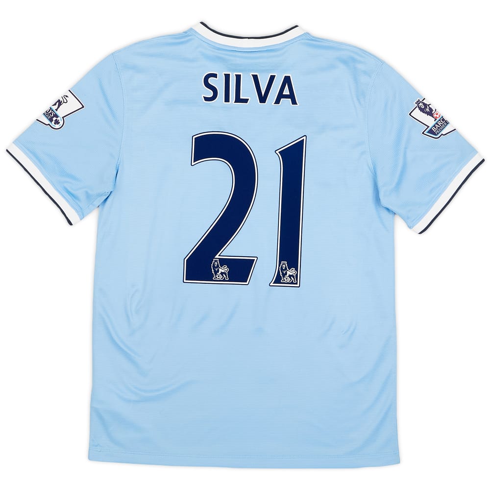 2013-14 Manchester City Home Shirt Silva #21 - 8/10 - (M)