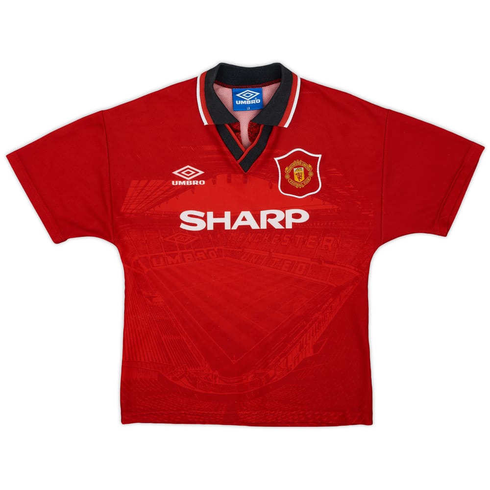 1994-96 Manchester United Home Shirt - 8/10 - (L.Boys)