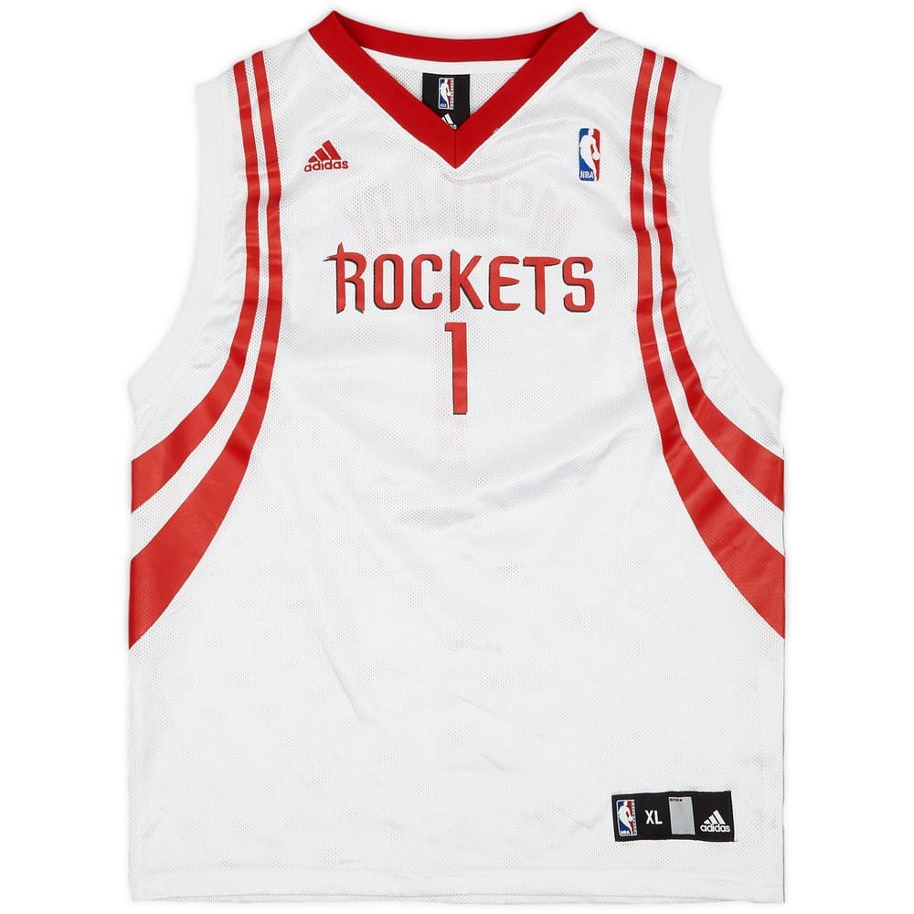 2006-10 Houston Rockets McGrady #1 adidas Home Jersey - 9/10 - (XL.Boys)