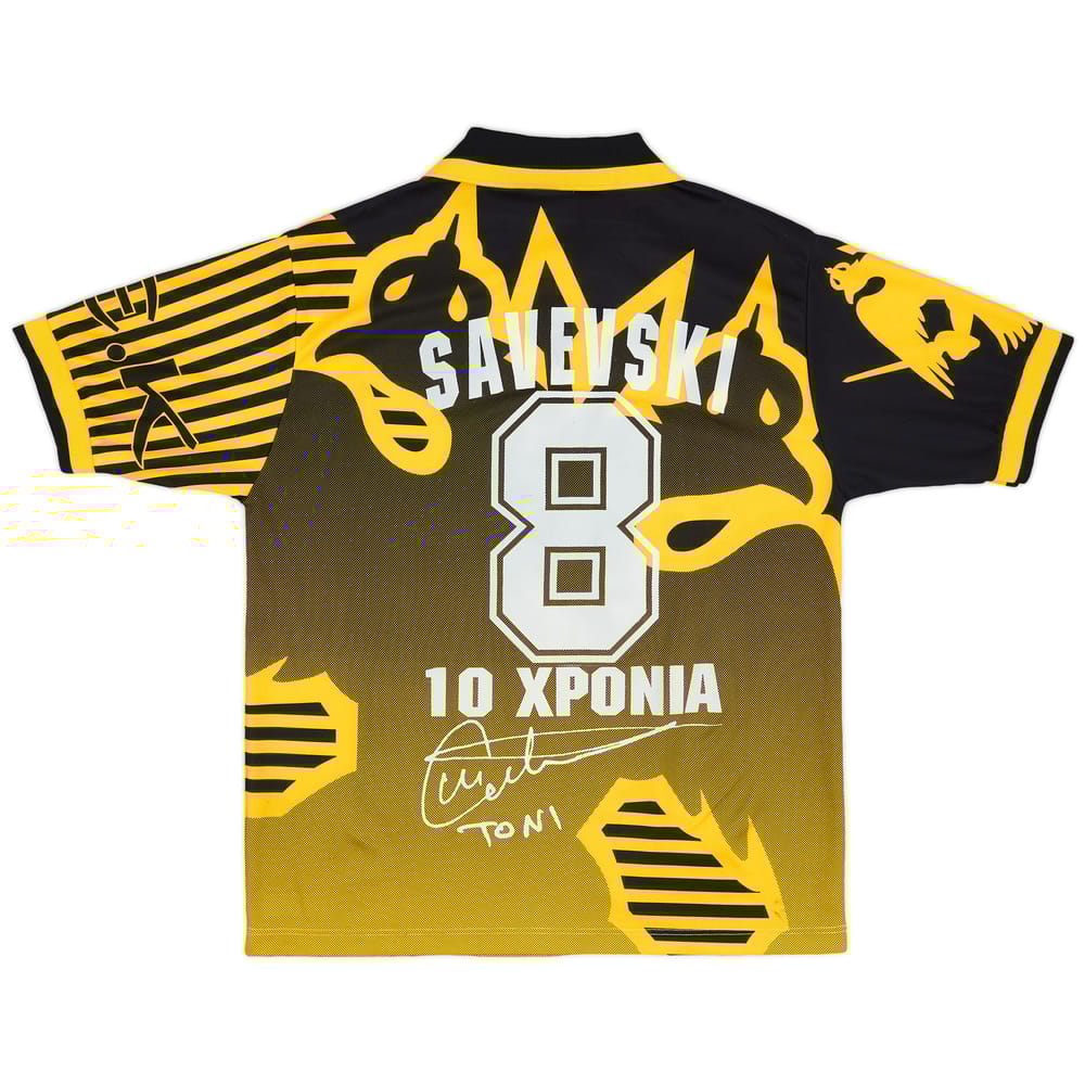 1997-98 AEK Athens '10 Years' Home Shirt Savevski #8