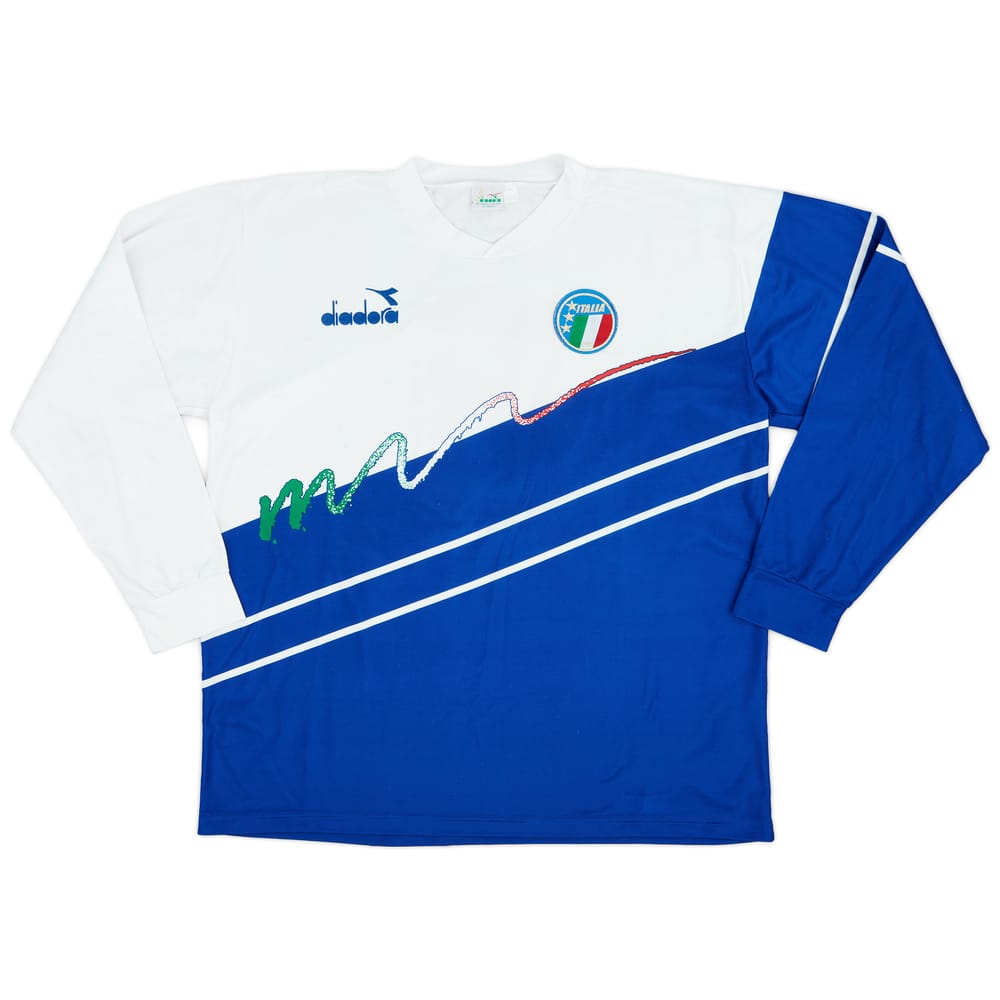 1990-92 Italy Diadora L/S Training Shirt #8 - 8/10 - (XL)