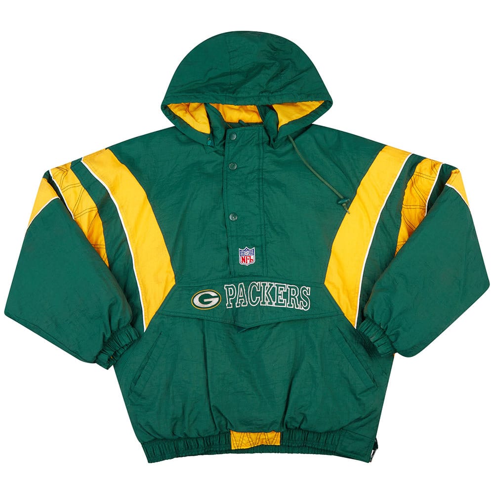 1990s Green Bay Packers Starter 1/2 Zip Rain Coat XL