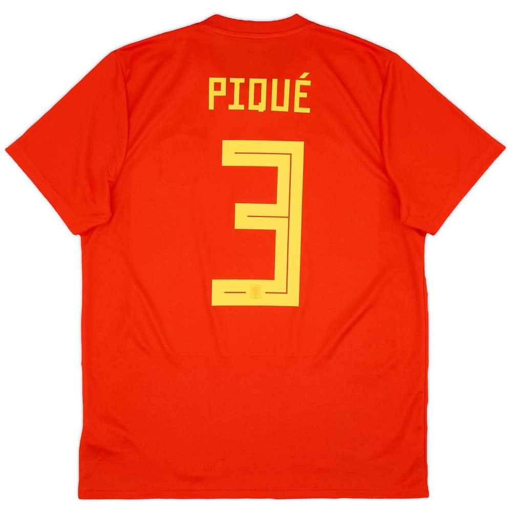2018-19 Spain Home Shirt Pique #3 - 9/10 - (L)