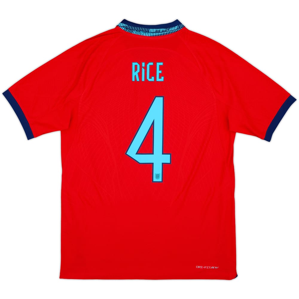 Camiseta de visitante auténtica de Inglaterra 2022-23 Rice #4 - 8/10 - (M)