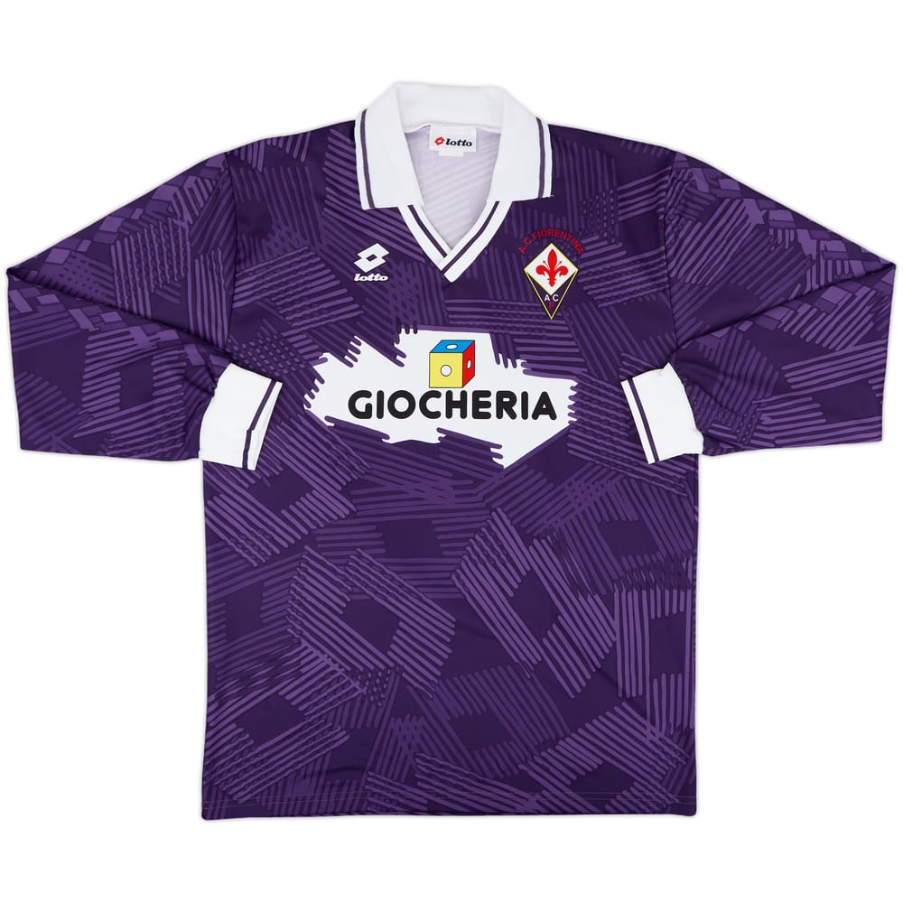 1991-92 Fiorentina Home L/S Shirt - 8/10 - (M)