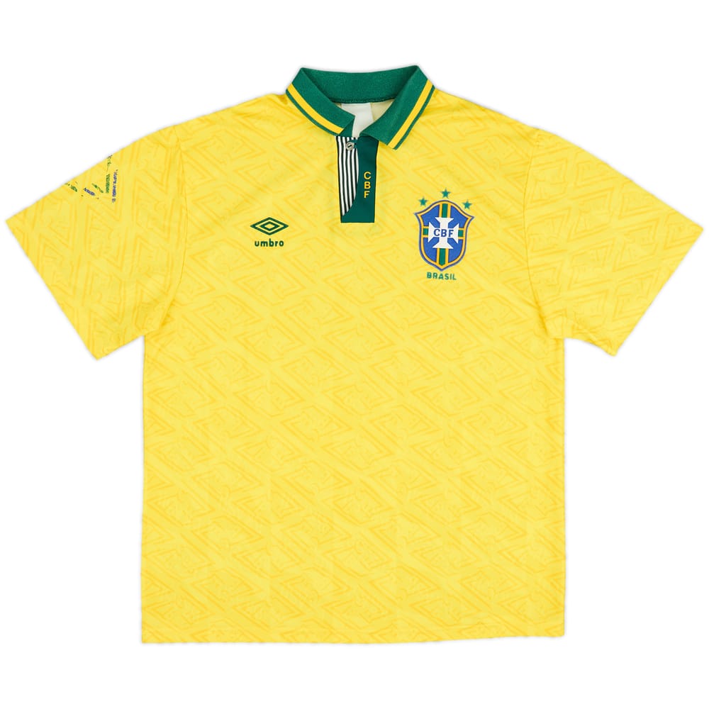 1991-93 Brazil Home Shirt - 6/10 - (XL)