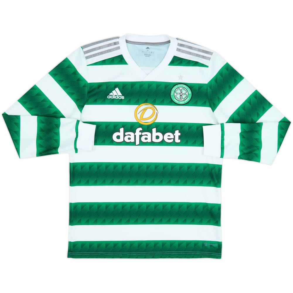 2022-23 Celtic Home L/S Shirt - 7/10 - (M)