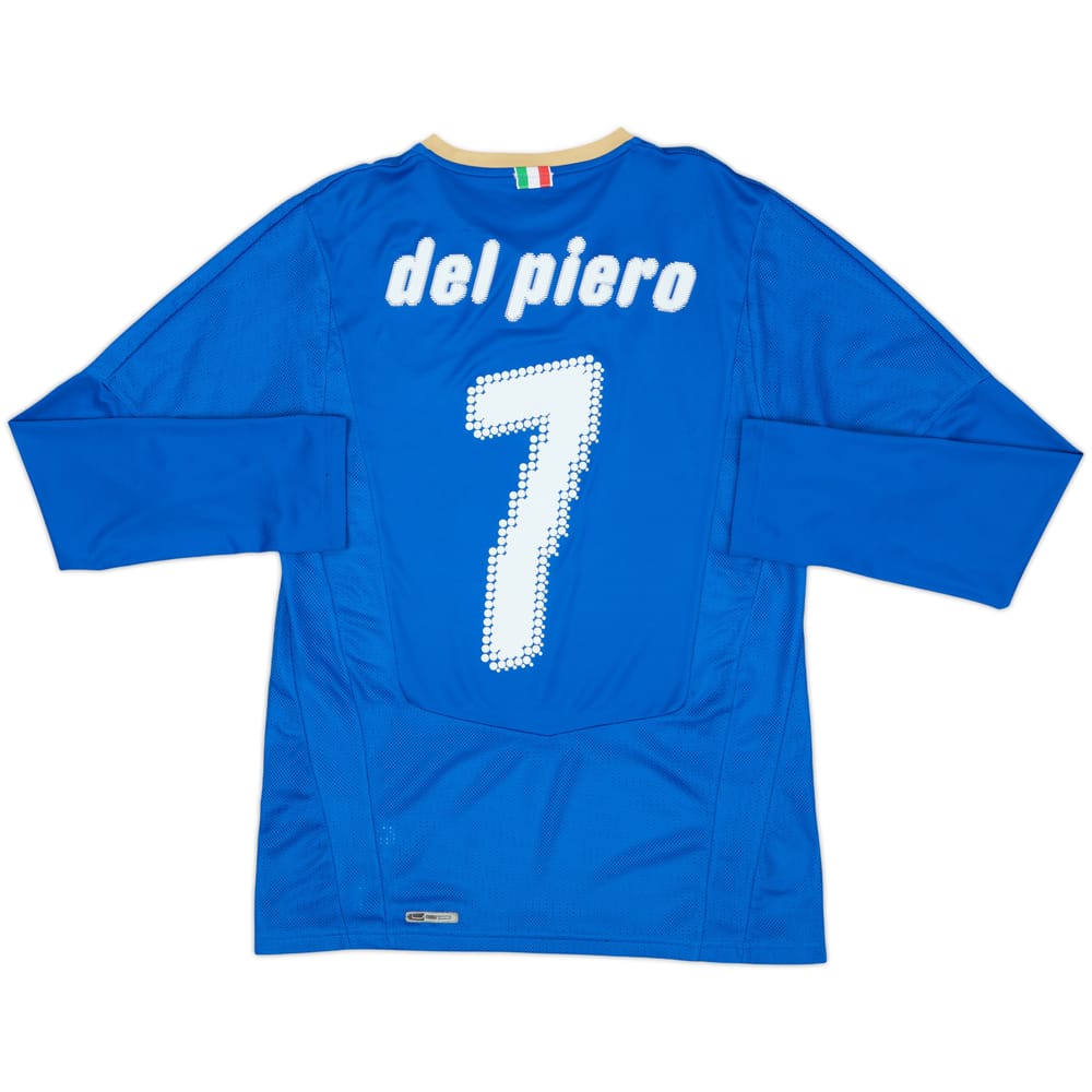 Camiseta de local de manga larga de Italia 2007-08 Del Piero #7 - 8/10 - (S)