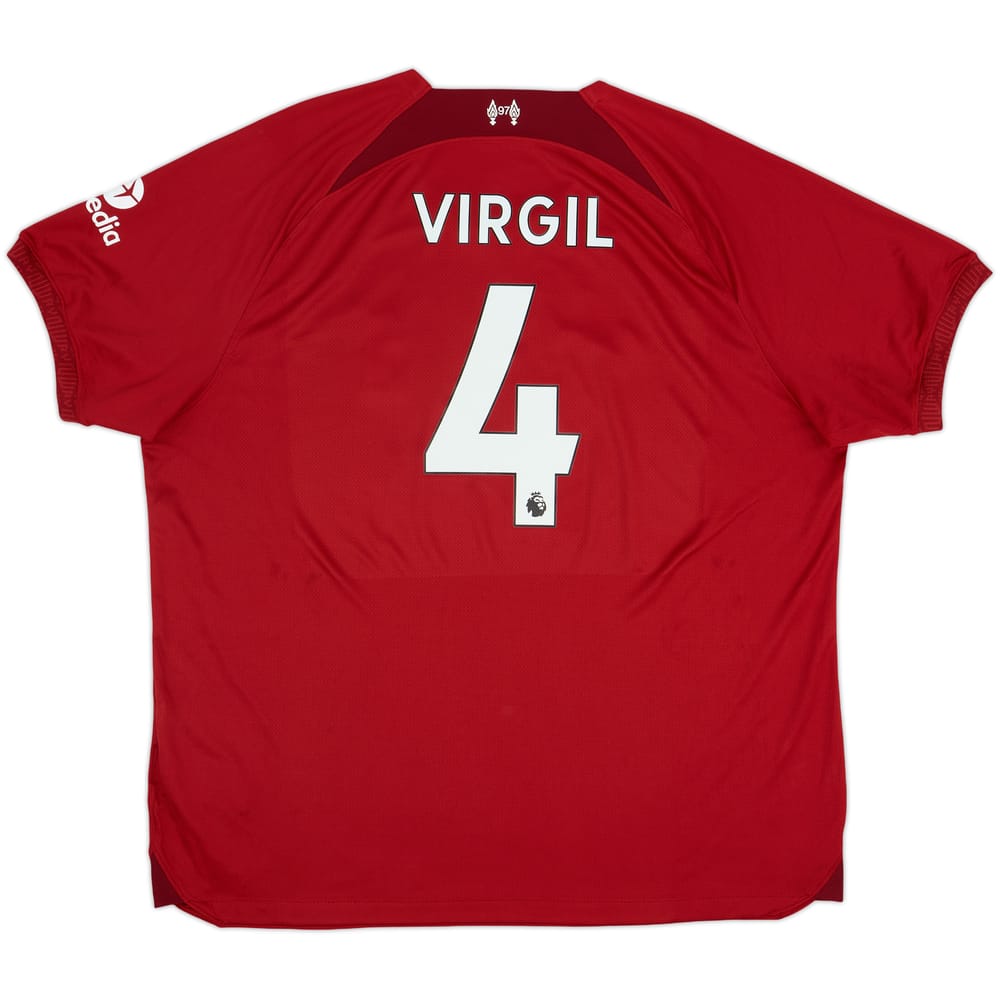 2022-23 Liverpool Home Shirt Virgil #4 - 9/10 - (XXL)
