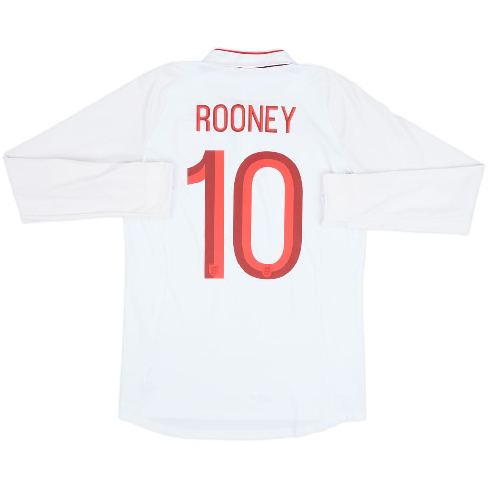 2012-13 England Home L/S Shirt Rooney #10 - 6/10 - (M)