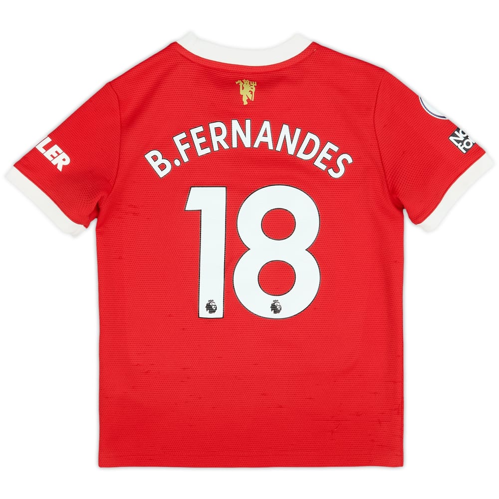2021-22 Manchester United Home Shirt B.Fernandes #18 - 5/10 - (S.Boys)