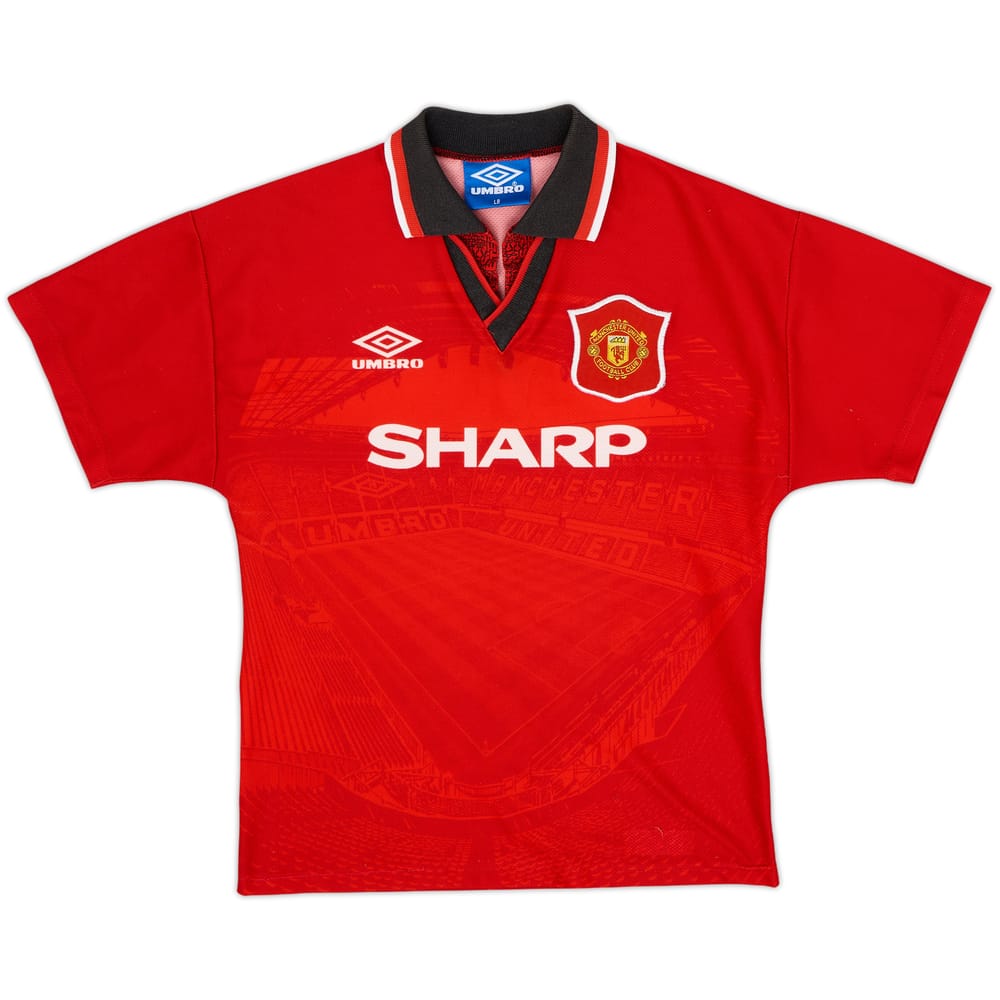1994-96 Manchester United Home Shirt - 8/10 - (L.Boys)