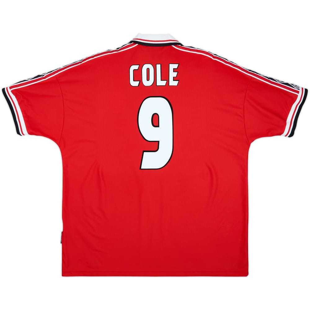 1998-00 Manchester United Home Shirt Cole #9 - 9/10 - (XXL)