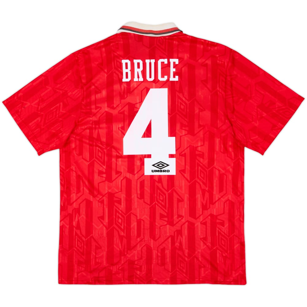 1992-94 Manchester United Home Shirt Bruce #4 - 5/10 - (XL)