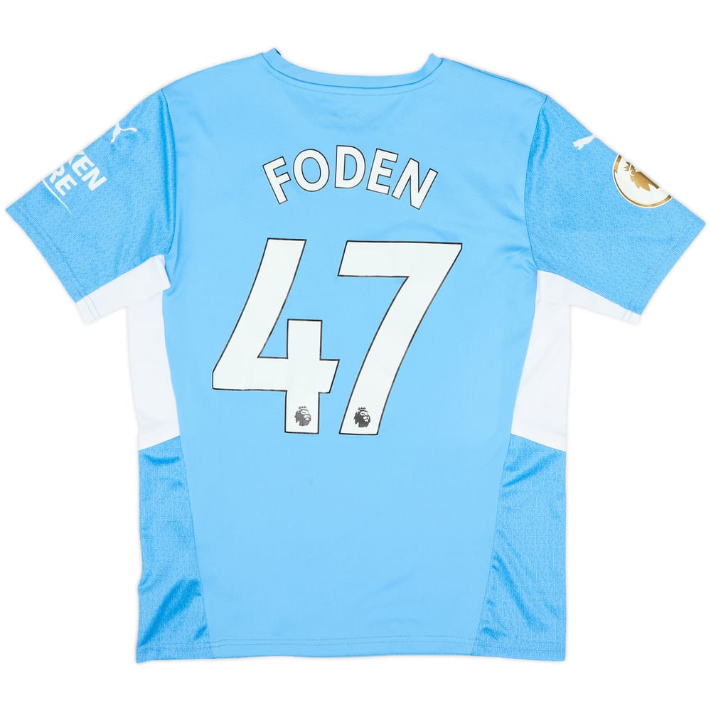 2021-22 Manchester City Home Shirt Foden #47 - 8/10 - (M)