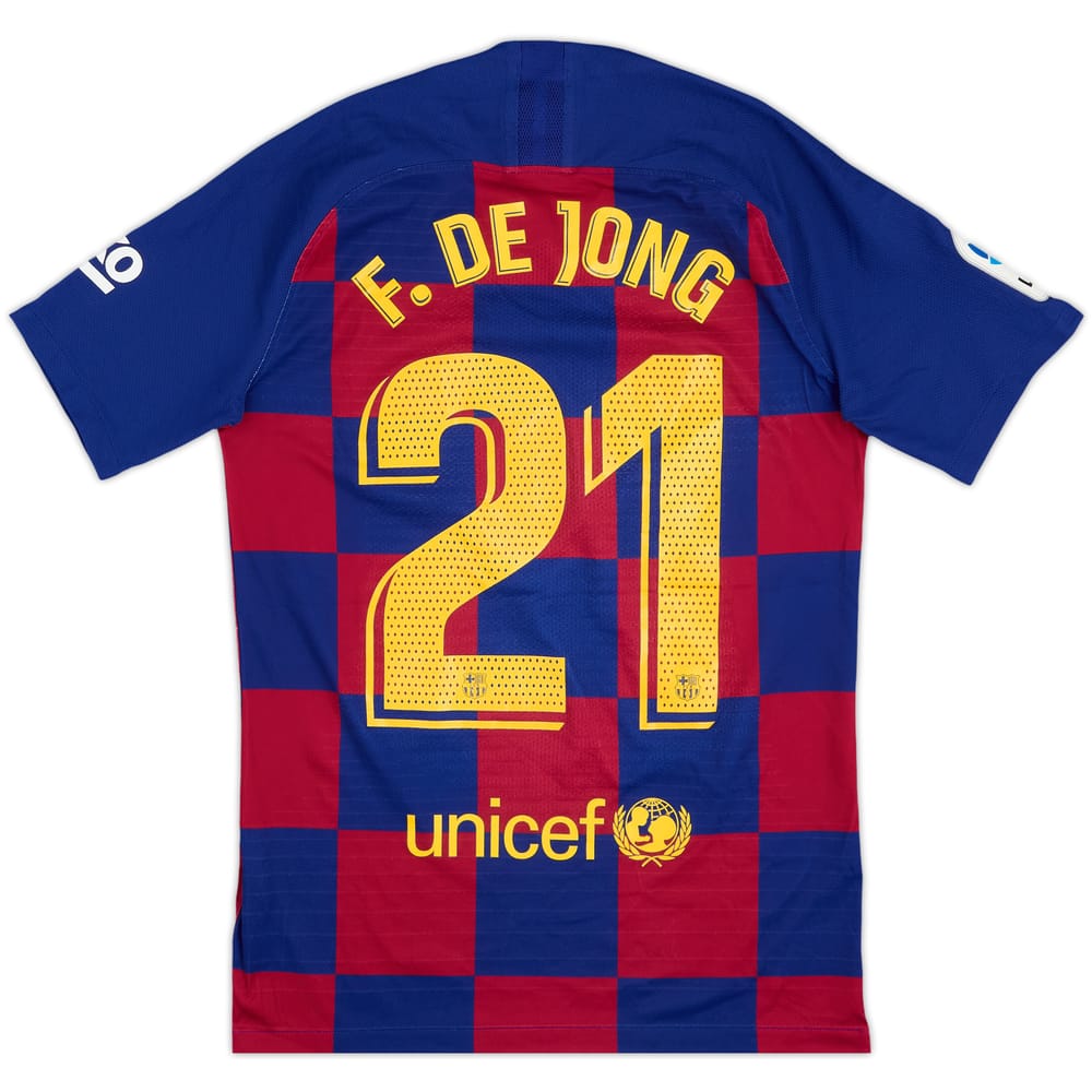 2019-20 Barcelona Authentic Home Shirt De Jong #21 - 7/10 - (S)