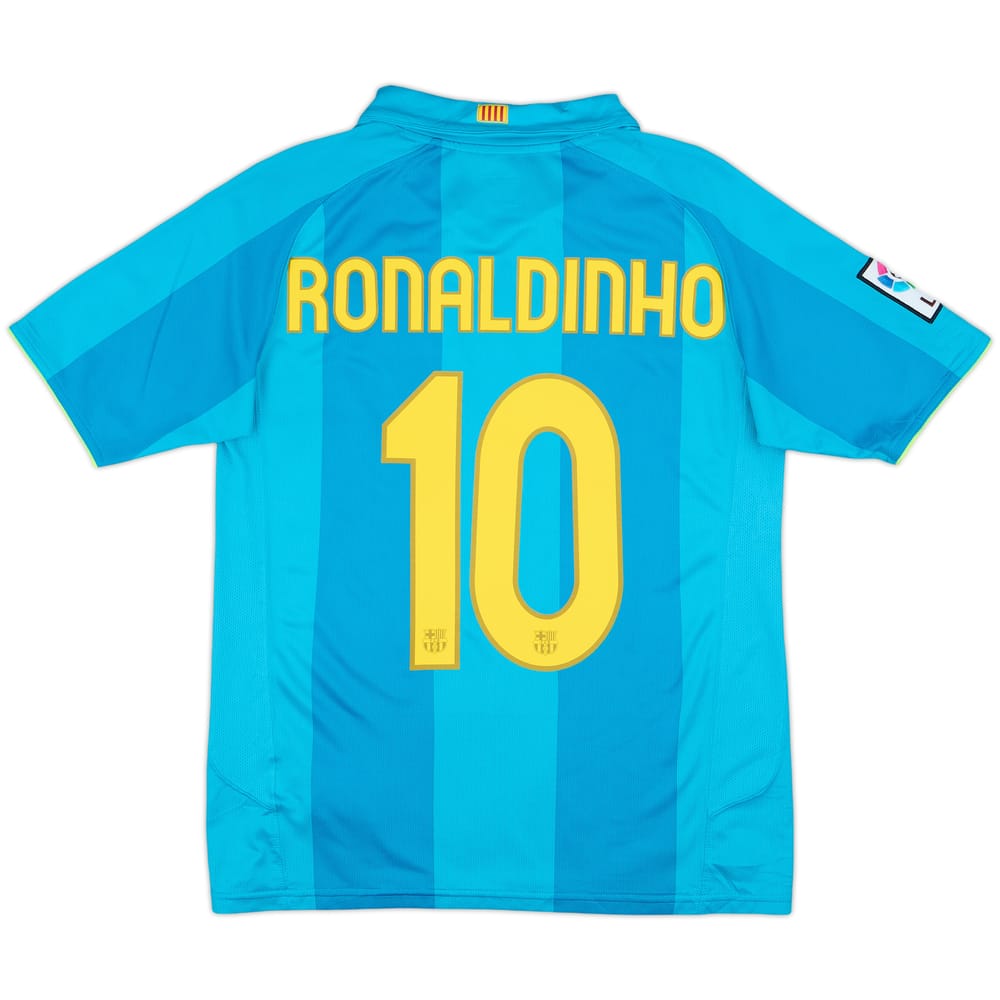2007-09 Barcelona Away Shirt Ronaldinho #10 - 8/10 - (XL.Boys)
