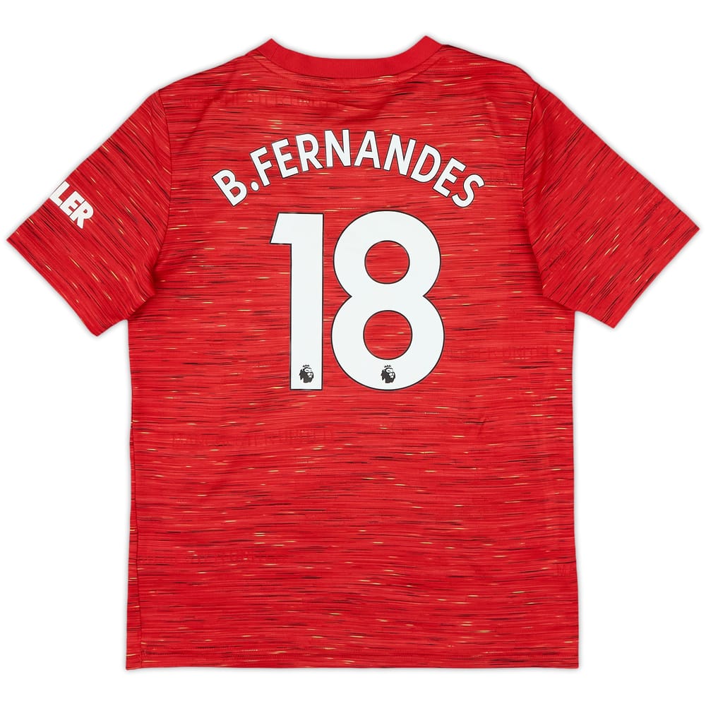 2020-21 Manchester United Home Shirt B.Fernandes #18 - 8/10 - (M.Boys)