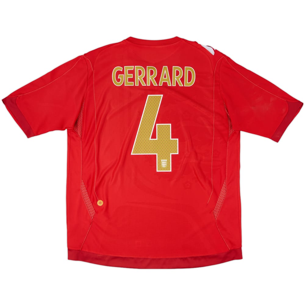 2006-08 England Away Shirt Gerrard #4 - 5/10 - (XL)