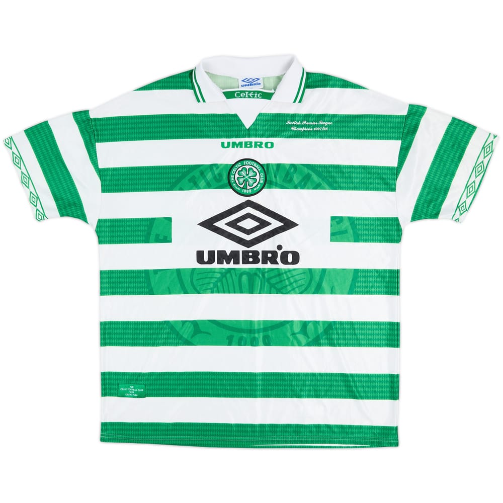 1997-99 Celtic 'Scottish Premier League Champions' Home Shirt - 5/10 - (XXL)