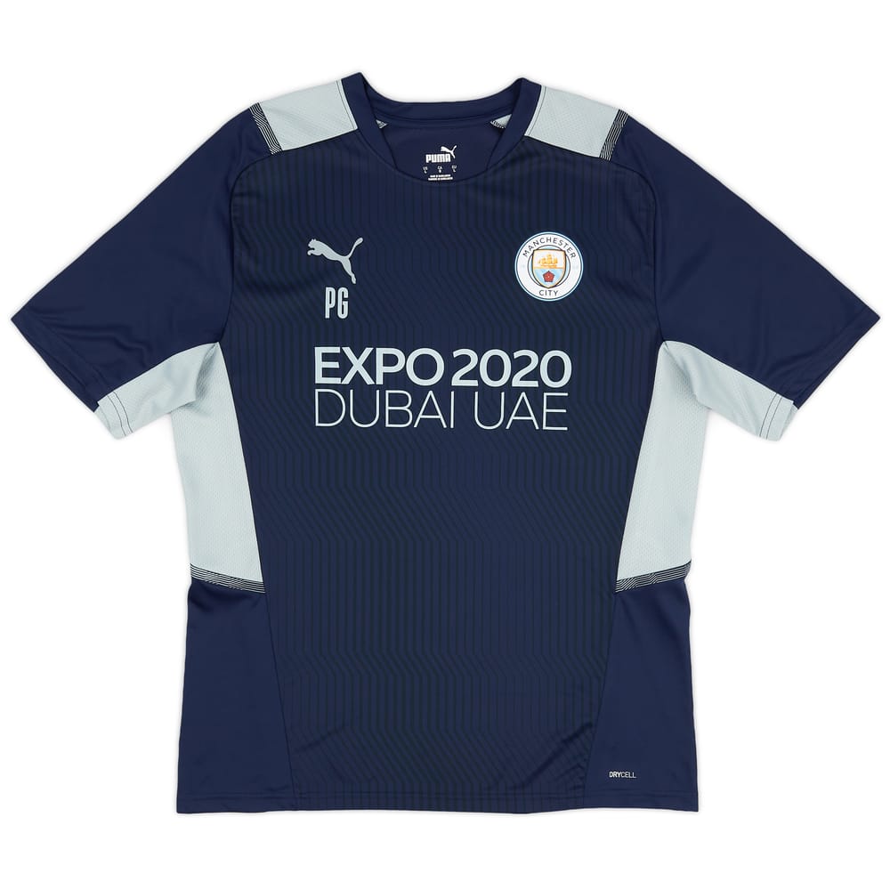 2021-22 Manchester City Staff Issue Training Shirt PG (Pep Guardiola) - 9/10 - (L)