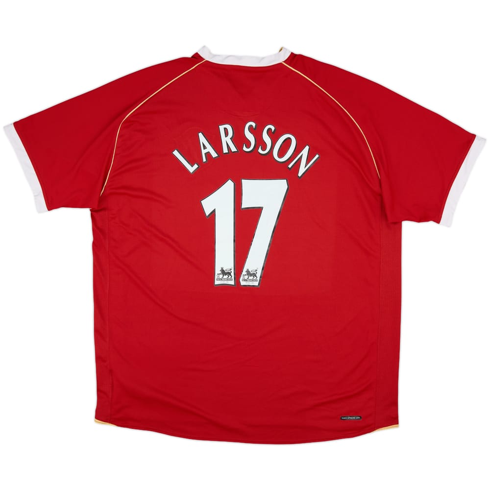2006-07 Manchester United Home Shirt Larsson #17 - 8/10 - (XXL)