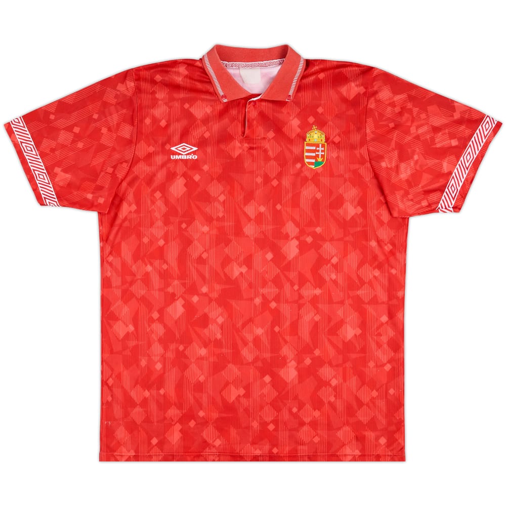 1990-93 Hungary Match Issue Home Shirt #12