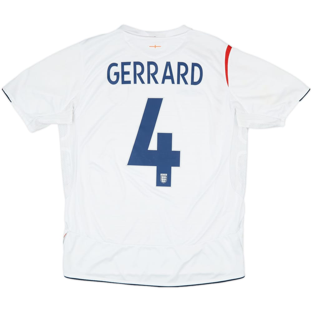 2005-07 England Home Shirt Gerrard #4 - 7/10 - (L)