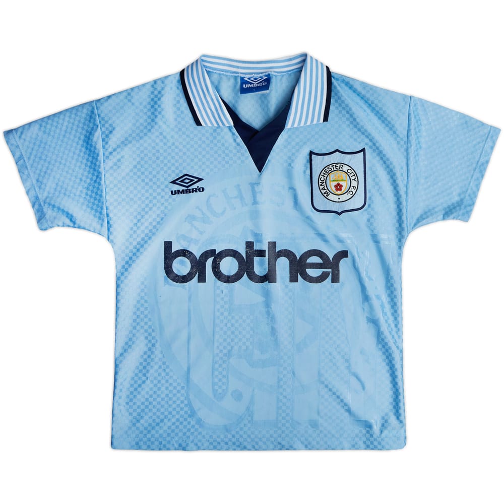 1995-97 Manchester City Home Shirt - 7/10 - (Y)