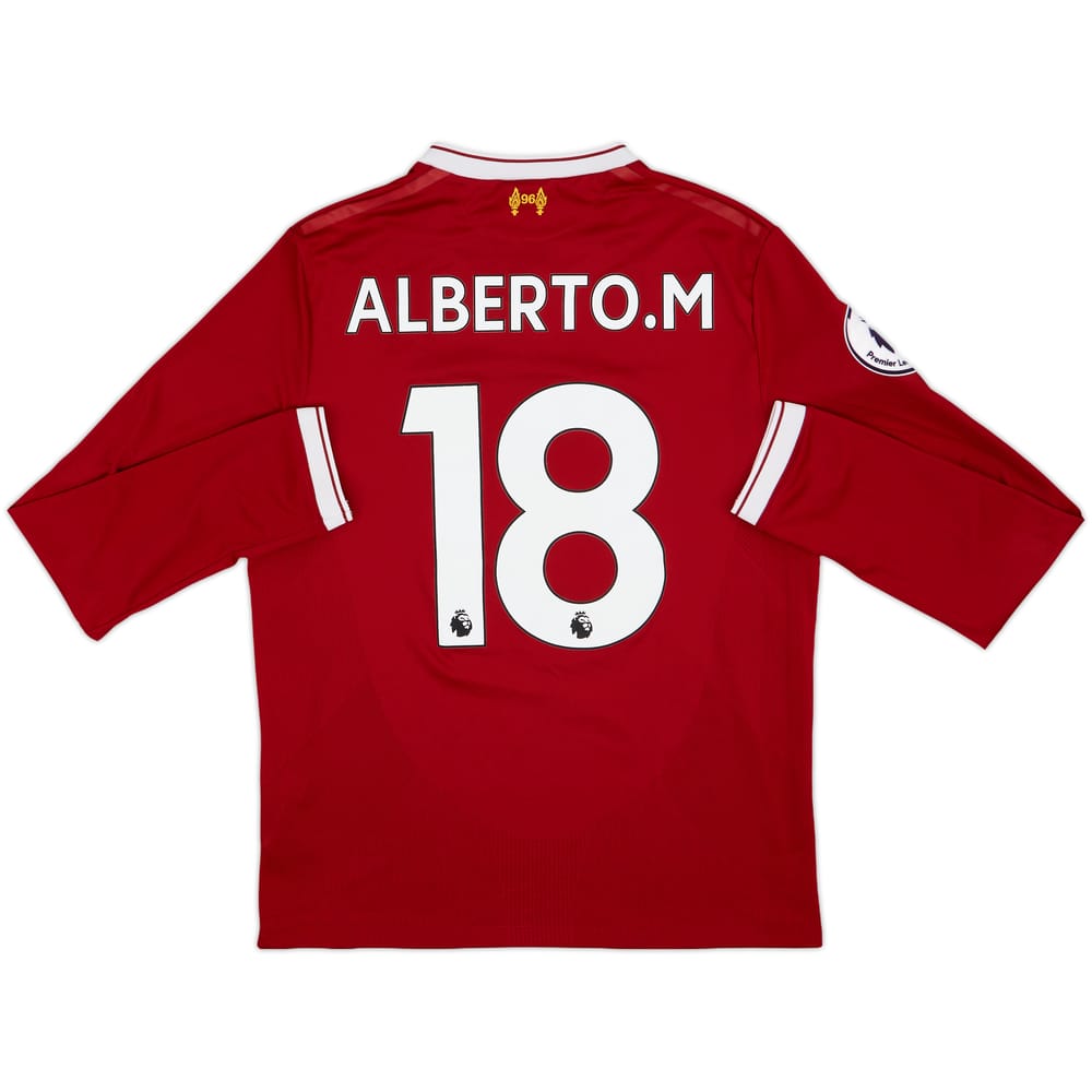 2017-18 Liverpool 125 Years Home L/S Shirt Alberto.M #18 - 9/10 - (S)