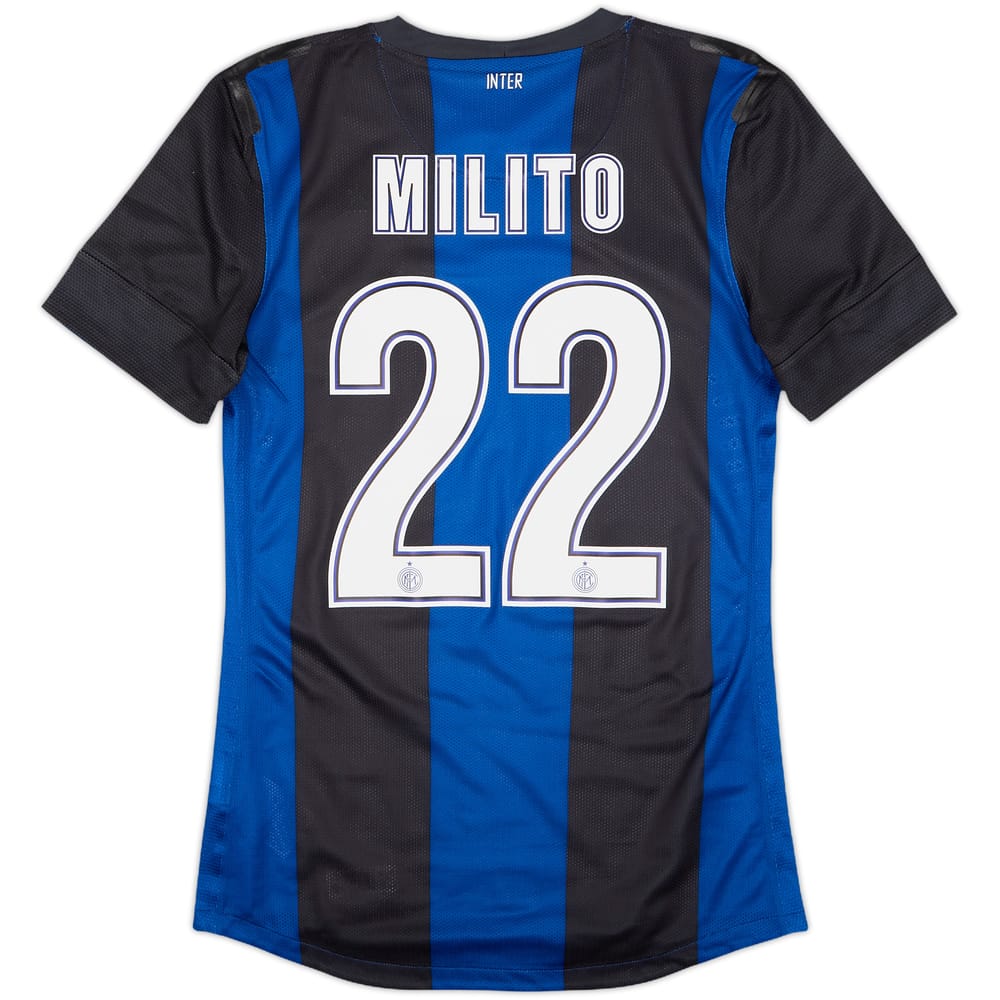 2012-13 Inter Milan Player Issue Home Shirt Milito #22 - 8/10 - (S)