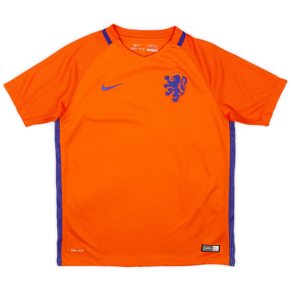 2016 Netherlands Home Shirt - 9/10 - (L.Boys)