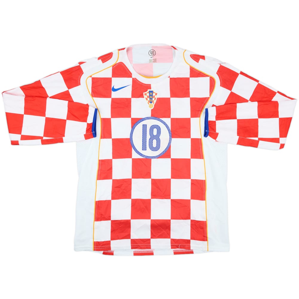 2004-06 Croatia Match Issue Home L/S Shirt #18