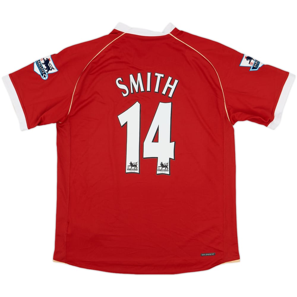 2006-07 Manchester United Home Shirt Smith #14 - 8/10 - (L)