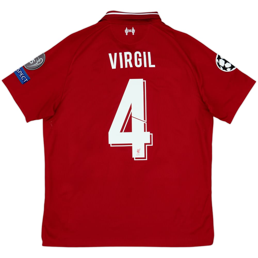 2018-19 Liverpool Home Shirt Virgil #4 - 6/10 - (L)