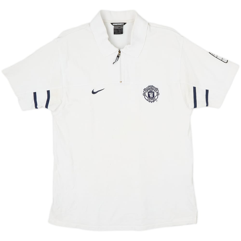 2003-04 Manchester United Nike 1/4 Zip Polo Shirt - 8/10 - (M)