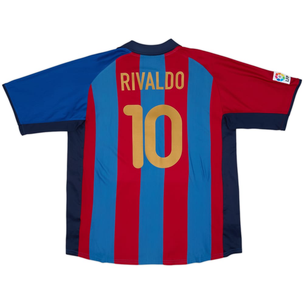 2001-02 Barcelona Home Shirt Rivaldo #10 - 8/10 - (XL)