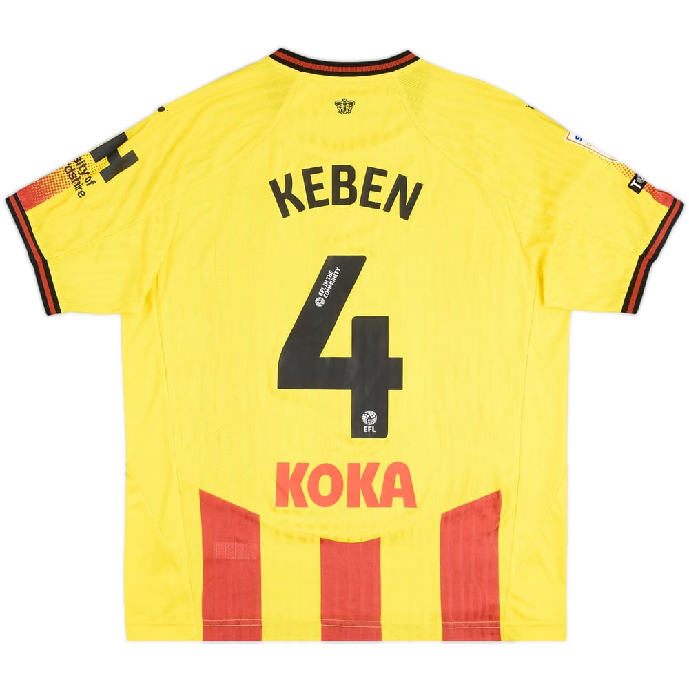 2025-26 Watford Match Issue Home Shirt Keben #4