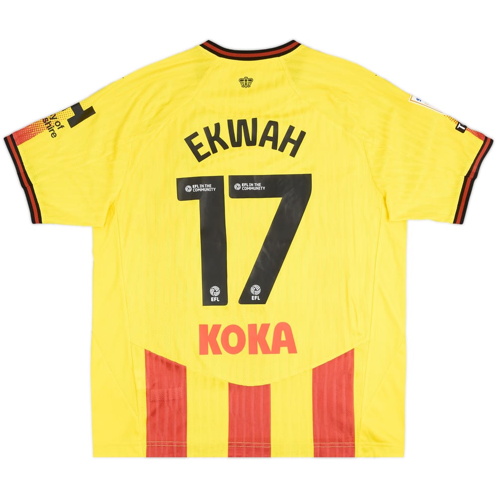 2025-26 Watford Match Issue Home Shirt Ekwah #17