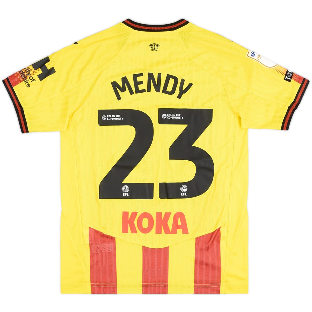 2025-26 Watford Match Issue Home Shirt Mendy #23