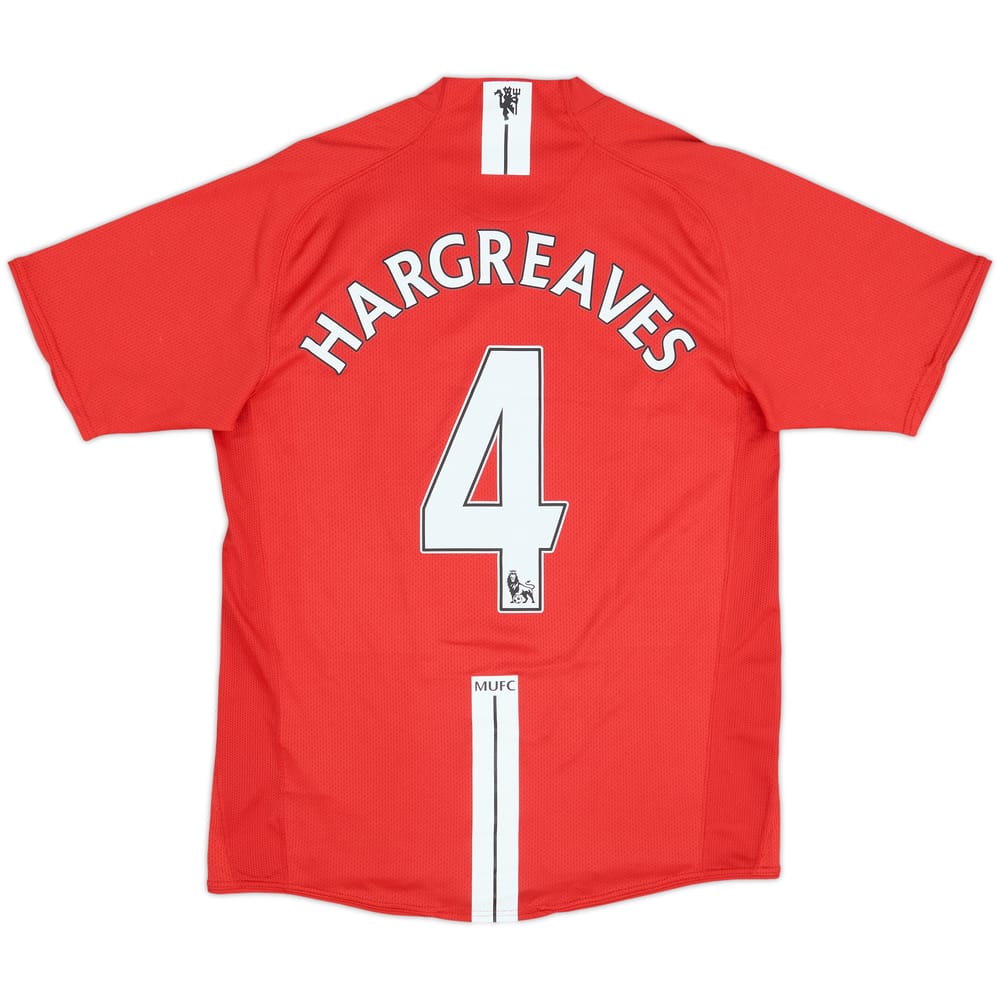 2007-09 Manchester United Home Shirt Hargreaves #4 - 10/10 - (S)