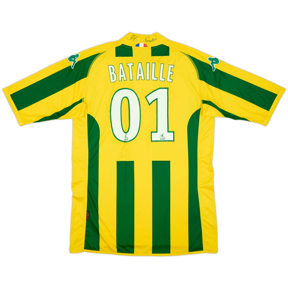 2009-10 Nantes Home Shirt Bataille #01 - 8/10 - (XL)