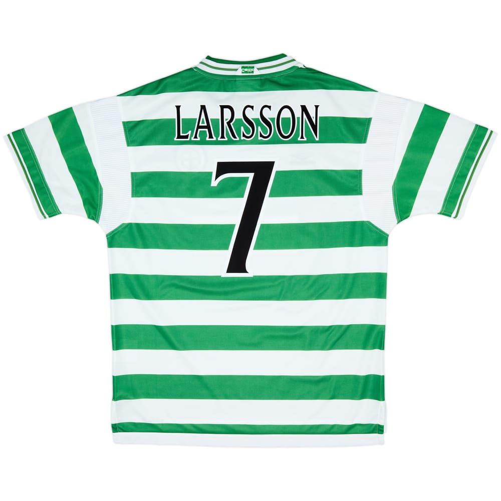 1999-01 Celtic Home Shirt Larsson #7 - 9/10 - (XL)