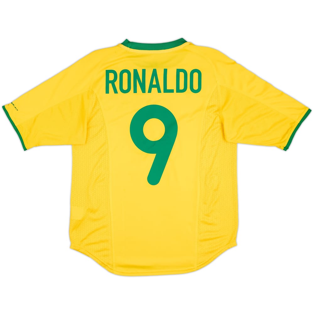 2000-02 Brazil Home Shirt Ronaldo #9 - 8/10 - (M)