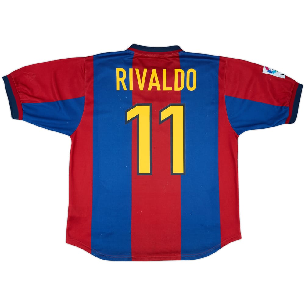 1998-00 Barcelona Home Shirt Rivaldo #11 - 8/10 - (L)