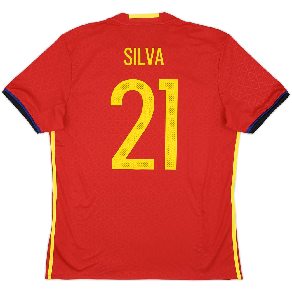2016-17 Spain Home Shirt Silva #21 - 10/10 - (L)