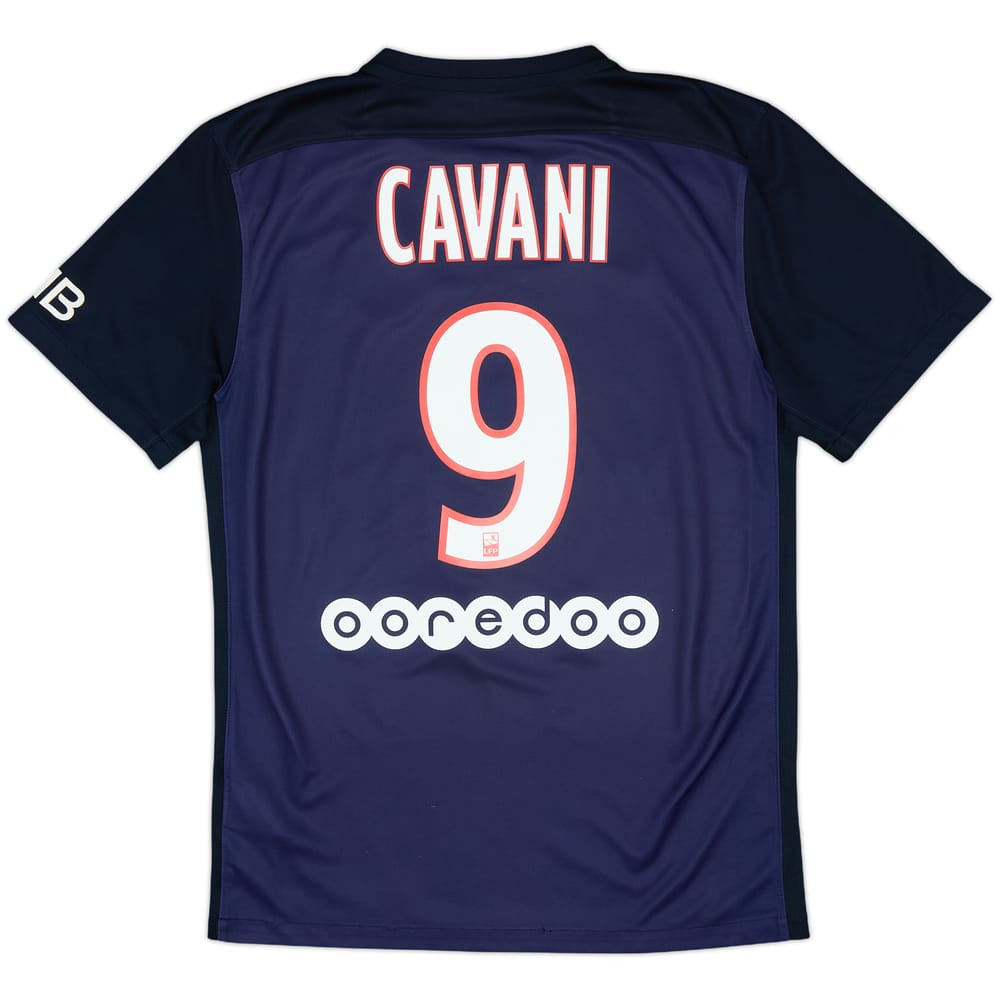 2015-16 Paris Saint-Germain Home Shirt Cavani #9 - 8/10 - (S)