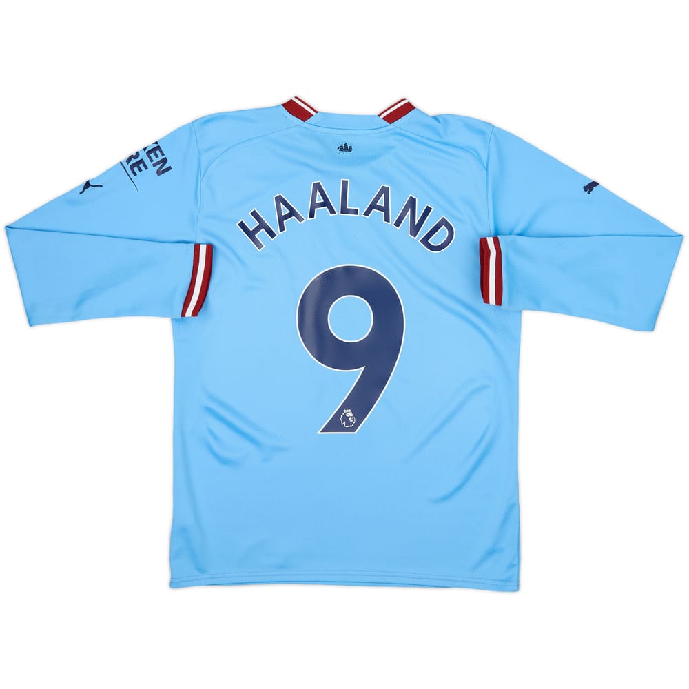 2022-23 Manchester City Home L/S Shirt Haaland #9 - 8/10 - (S)