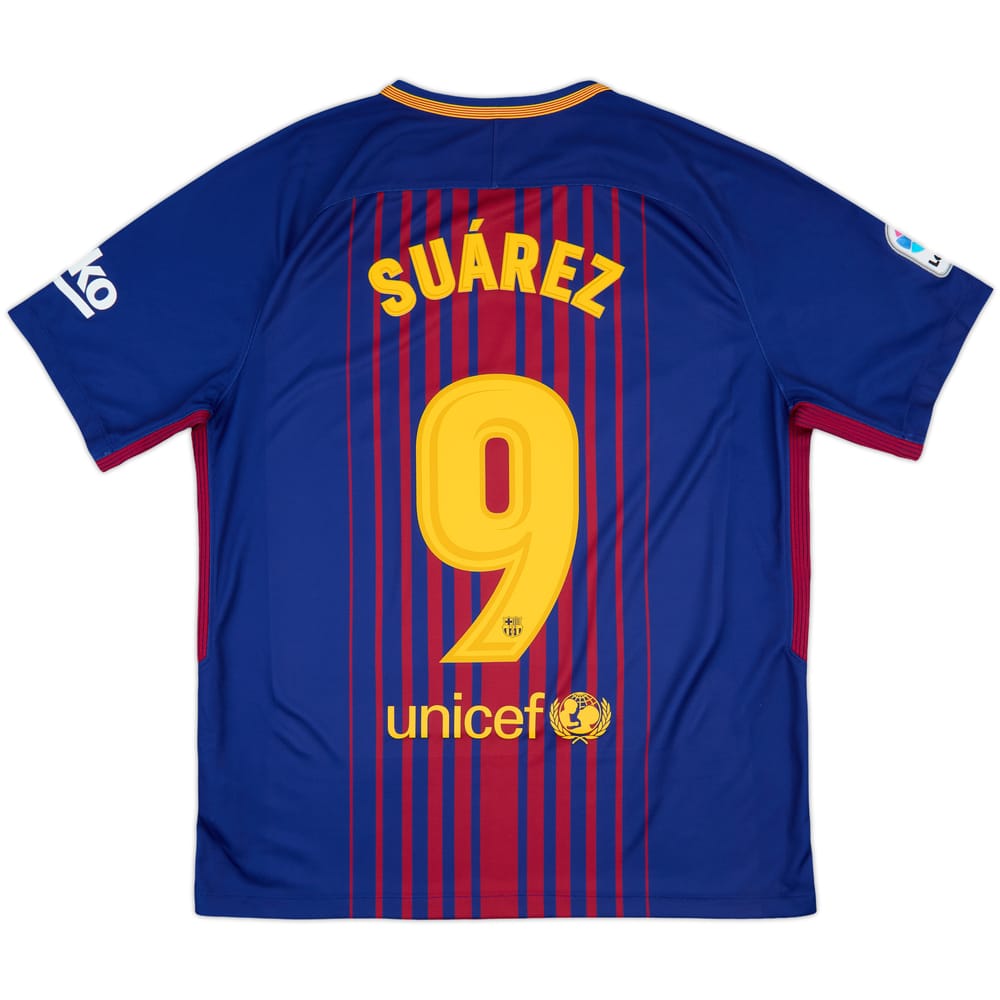 2017-18 Barcelona Home Shirt Suarez #9 - 10/10 - (L)